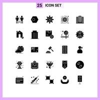 25 Creative Icons Modern Signs and Symbols of money setting country gear e Editable Vector Design Elements