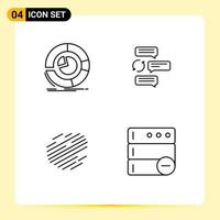 Set of 4 Commercial Filledline Flat Colors pack for analysis auto diagram chatting factom Editable Vector Design Elements