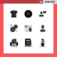 9 Creative Icons Modern Signs and Symbols of click tea chat coffee conversation Editable Vector Design Elements