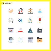 User Interface Pack of 16 Basic Flat Colors of lab experiment tag chemistry mane Editable Pack of Creative Vector Design Elements