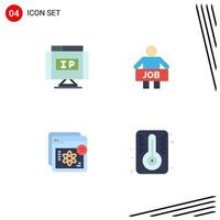 Stock Vector Icon Pack of 4 Line Signs and Symbols for internet website pointer office e Editable Vector Design Elements