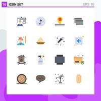 User Interface Pack of 16 Basic Flat Colors of baseball finance location credit card Editable Pack of Creative Vector Design Elements