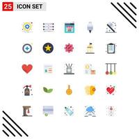 Pack of 25 Modern Flat Colors Signs and Symbols for Web Print Media such as lightning charge database cable web Editable Vector Design Elements