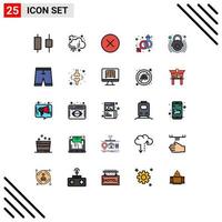 Universal Icon Symbols Group of 25 Modern Filled line Flat Colors of lock control circle venus gender Editable Vector Design Elements