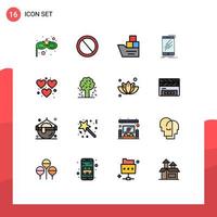 16 iconos creativos signos y símbolos modernos de cabina de teléfono móvil barco elementos de diseño de vector creativo editable