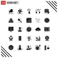 Pixle Perfect Set of 25 Solid Icons Glyph Icon Set for Webite Designing and Mobile Applications Interface Creative Black Icon vector background