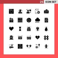 25 Creative Icons Modern Signs and Symbols of mail medical ui management development Editable Vector Design Elements