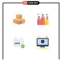 4 Creative Icons Modern Signs and Symbols of cubes calendar business strategy error Editable Vector Design Elements