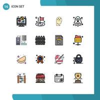 16 iconos creativos signos y símbolos modernos de la idea de gestión de proyectos usuario pensamiento creativo elementos de diseño de vectores creativos editables