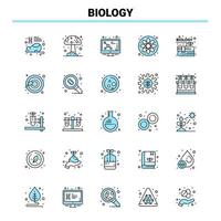 25 Biology Black and Blue icon Set Creative Icon Design and logo template Creative Black Icon vector background