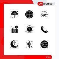 Set of 9 Modern UI Icons Symbols Signs for loan course plane online dvd Editable Vector Design Elements