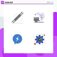 User Interface Pack of 4 Basic Flat Icons of devices chat equipment environment chating Editable Vector Design Elements