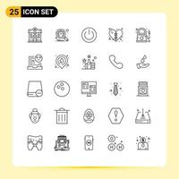 Universal Icon Symbols Group of 25 Modern Lines of gas heart ecology health bandage Editable Vector Design Elements