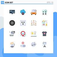 16 Flat Color concept for Websites Mobile and Apps locked light no pencil idea Editable Pack of Creative Vector Design Elements