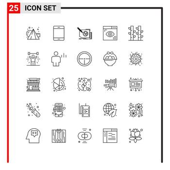 Group of 25 Modern Lines Set for page design ipad coding page Editable Vector Design Elements