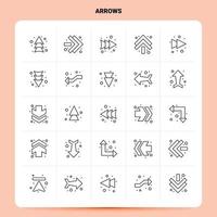 OutLine 25 Arrows Icon set Vector Line Style Design Black Icons Set Linear pictogram pack Web and Mobile Business ideas design Vector Illustration