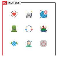9 Universal Flat Colors Set for Web and Mobile Applications replace avatar pin canada detective Editable Vector Design Elements