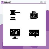 Set of Modern UI Icons Symbols Signs for auction computer tools laptop education Editable Vector Design Elements
