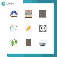 Flat Color Pack of 9 Universal Symbols of autumn person delivery job abilities Editable Vector Design Elements