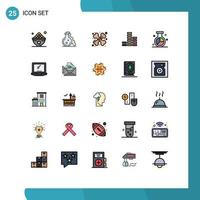 Modern Set of 25 Filled line Flat Colors and symbols such as market multimedia medical player traumatology Editable Vector Design Elements