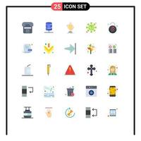 25 User Interface Flat Color Pack of modern Signs and Symbols of epidemic spread computing corona edge Editable Vector Design Elements