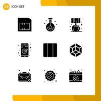 Solid Glyph Pack of 9 Universal Symbols of horizontal distribute home ui check Editable Vector Design Elements