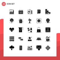 User Interface Pack of 25 Basic Solid Glyphs of gamepad graduate paint certificate degree Editable Vector Design Elements