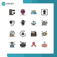 paquete de iconos de vector de stock de 16 signos y símbolos de línea para protección de datos personales bloqueo de signo seguro elementos de diseño de vector creativo editable de twitter