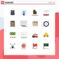 16 Universal Flat Color Signs Symbols of researchers knowledge worker direction ice cream holiday Editable Pack of Creative Vector Design Elements