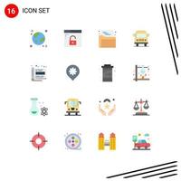 Stock Vector Icon Pack of 16 Line Signs and Symbols for design vehicle secure van data Editable Pack of Creative Vector Design Elements