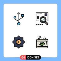 4 Creative Icons Modern Signs and Symbols of connection autumn email basic date Editable Vector Design Elements