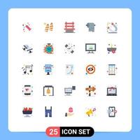 Pack of 25 Modern Flat Colors Signs and Symbols for Web Print Media such as school education chair tissue cleaning Editable Vector Design Elements