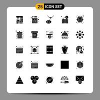 Universal Icon Symbols Group of 25 Modern Solid Glyphs of management online eye surgery learning book Editable Vector Design Elements