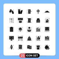 Set of 25 Vector Solid Glyphs on Grid for landscape decoration app chinese chineseknot Editable Vector Design Elements