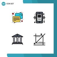 Universal Icon Symbols Group of 4 Modern Filledline Flat Colors of chat deposit phone player money Editable Vector Design Elements