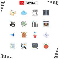 User Interface Pack of 16 Basic Flat Colors of fintech industry old transportation perforator horse drawn vehicle hosting Editable Pack of Creative Vector Design Elements