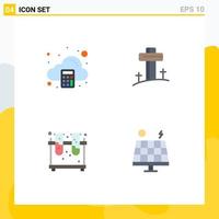 Pack of 4 creative Flat Icons of accounting experiment tax cross tubes Editable Vector Design Elements