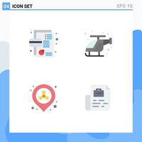 4 Thematic Vector Flat Icons and Editable Symbols of business gas debit fast pollution Editable Vector Design Elements