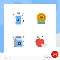 4 Creative Icons Modern Signs and Symbols of bottle pack target target food Editable Vector Design Elements