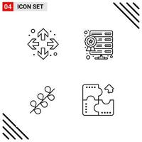 Pixle Perfect Set of 4 Line Icons Outline Icon Set for Webite Designing and Mobile Applications Interface Creative Black Icon vector background