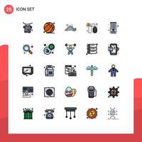 Modern Set of 25 Filled line Flat Colors and symbols such as remote cash landscape per click Editable Vector Design Elements