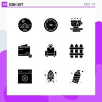 9 Universal Solid Glyphs Set for Web and Mobile Applications wallet commerce e add plant Editable Vector Design Elements