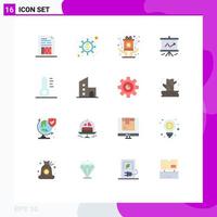 Group of 16 Flat Colors Signs and Symbols for christmas presentation marketing graph fund Editable Pack of Creative Vector Design Elements