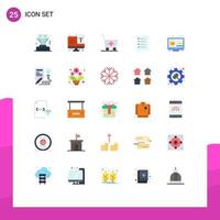 Pictogram Set of 25 Simple Flat Colors of creative task medical page file Editable Vector Design Elements