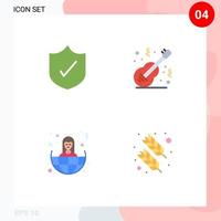 4 Universal Flat Icons Set for Web and Mobile Applications antivirus offshore acoustic music world Editable Vector Design Elements