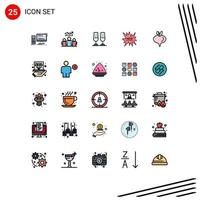 Set of 25 Modern UI Icons Symbols Signs for new shopping chart ecommerce cheers Editable Vector Design Elements