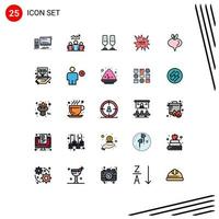 Set of 25 Modern UI Icons Symbols Signs for new shopping chart ecommerce cheers Editable Vector Design Elements