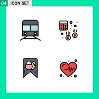 Set of 4 Modern UI Icons Symbols Signs for metro finance transportation audit easter Editable Vector Design Elements