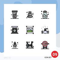 9 iconos creativos signos y símbolos modernos de diseño gráfico máquina de pesaje mágico elementos de diseño vectorial editables vector