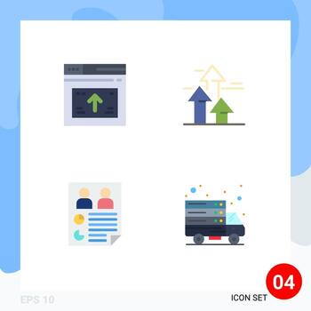 4 Thematic Vector Flat Icons and Editable Symbols of internet limits website break page Editable Vector Design Elements